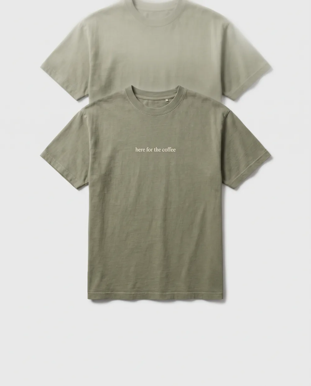 Tee-shirt sauge, print poitrine here for the coffee